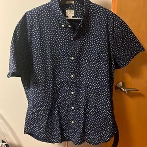 J.Crew Short-sleeve stretch Secret Wash organic cotton poplin shirt in print